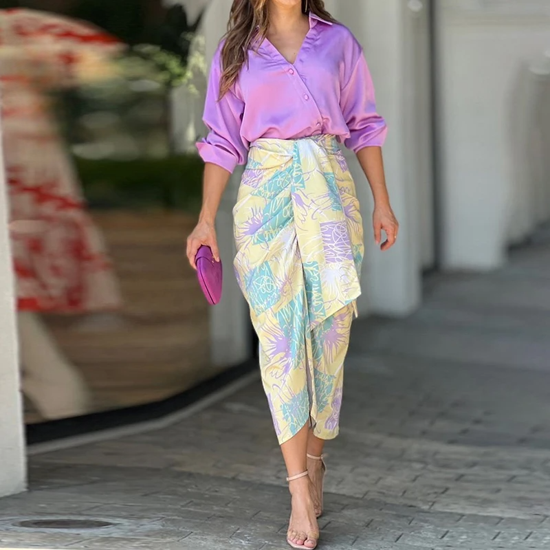Merche Langarm-Stil mit weiter Hose für ein elegantes Outfit