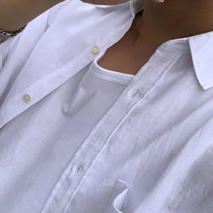 Merche - Hemd - Baumwolle-Leinen - Button Down - Sommer