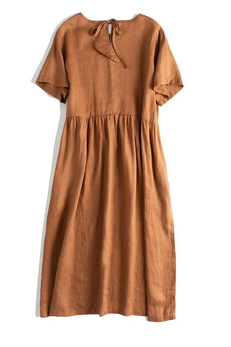 Merche | Lange, Lockere Kleider Für Frauen Aus Reinem Leinen in Klaren Farben Sommerliche, Legere Outfits