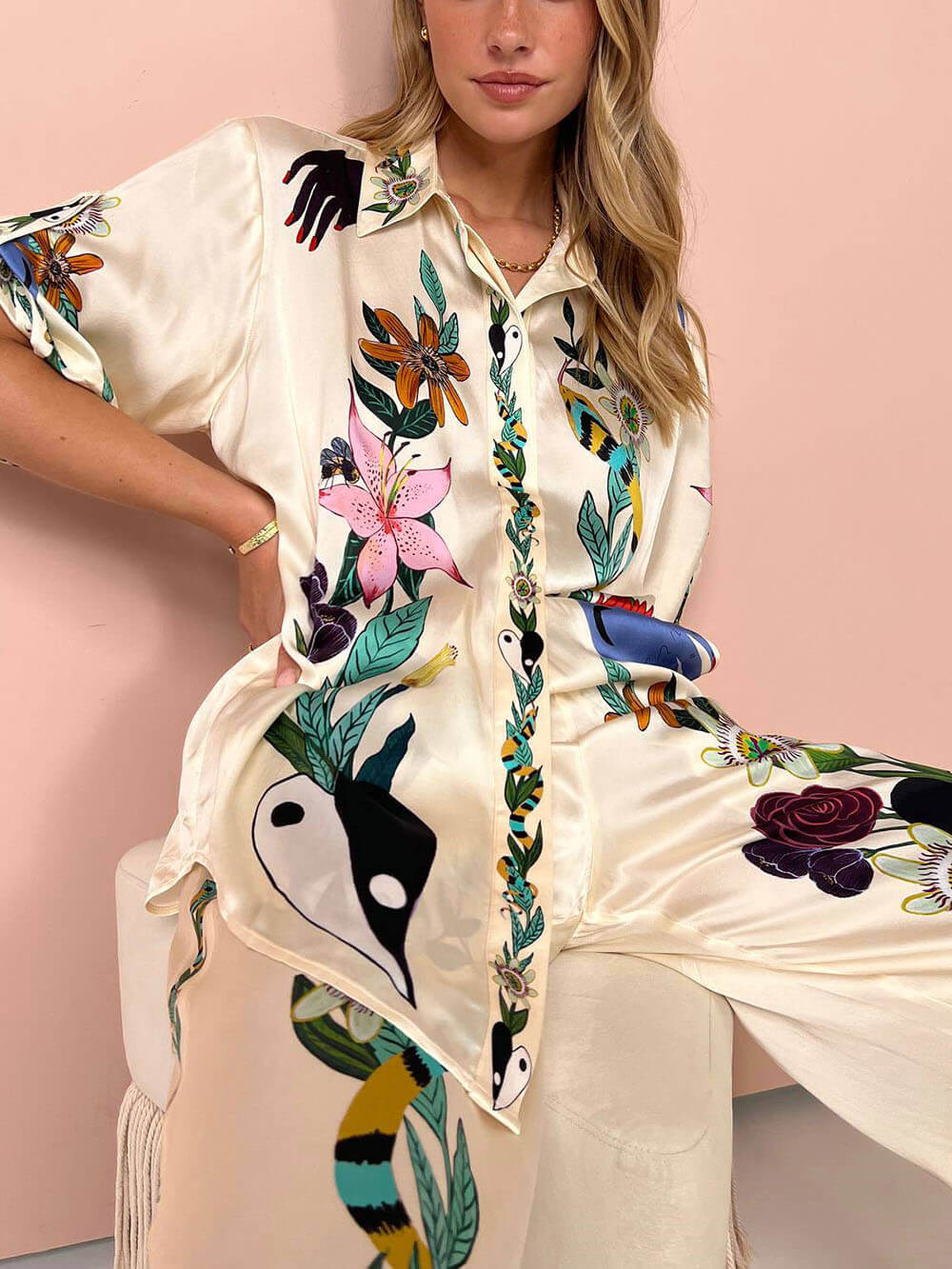 WW | Zweiteiliges Satz Mit Blumenmuster
