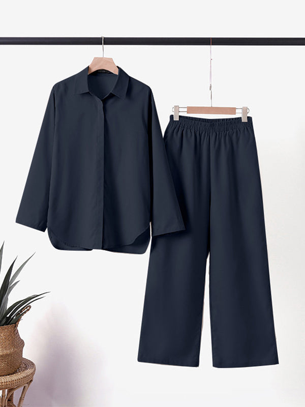 Merche Set aus strapazierfähigem Hemd und Hose aus Baumwolle und Leinen