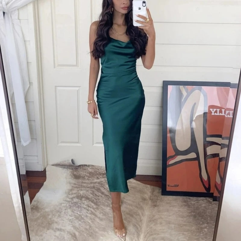 Merche Stil Rückenfreies schmales Kleid