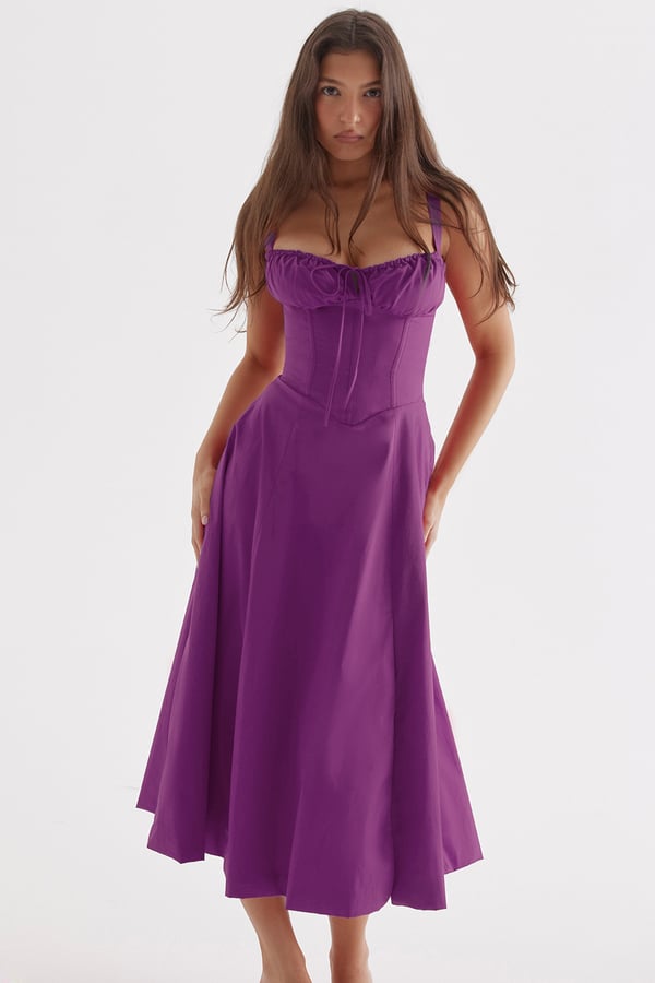 – Geblümtes Bustier-Kleid mit Taillenformung