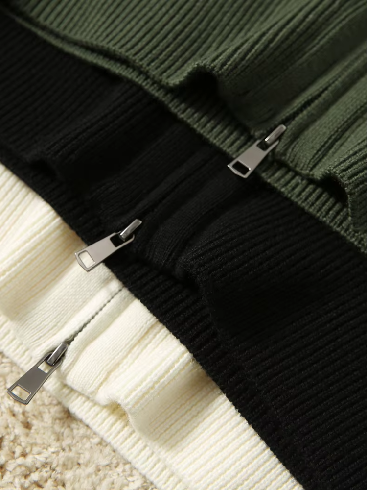 WW | Wollstrickjacke Damen Mit Reißverschluss Und Stehkragen, Schlichtes Design