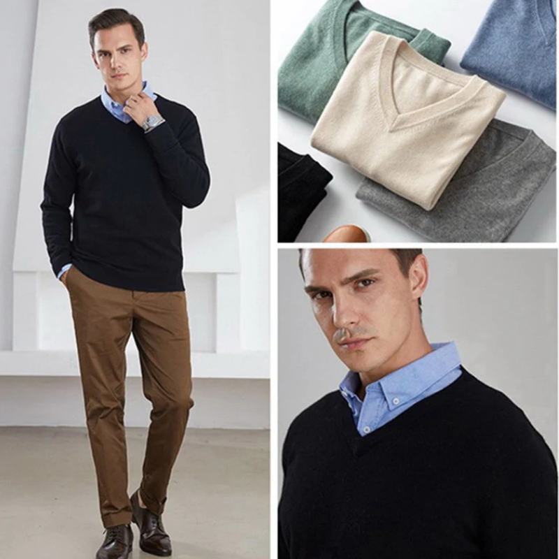 WW | Wollpullover Herren Eleganter Rundhals Pullover Für Alltag & Büro