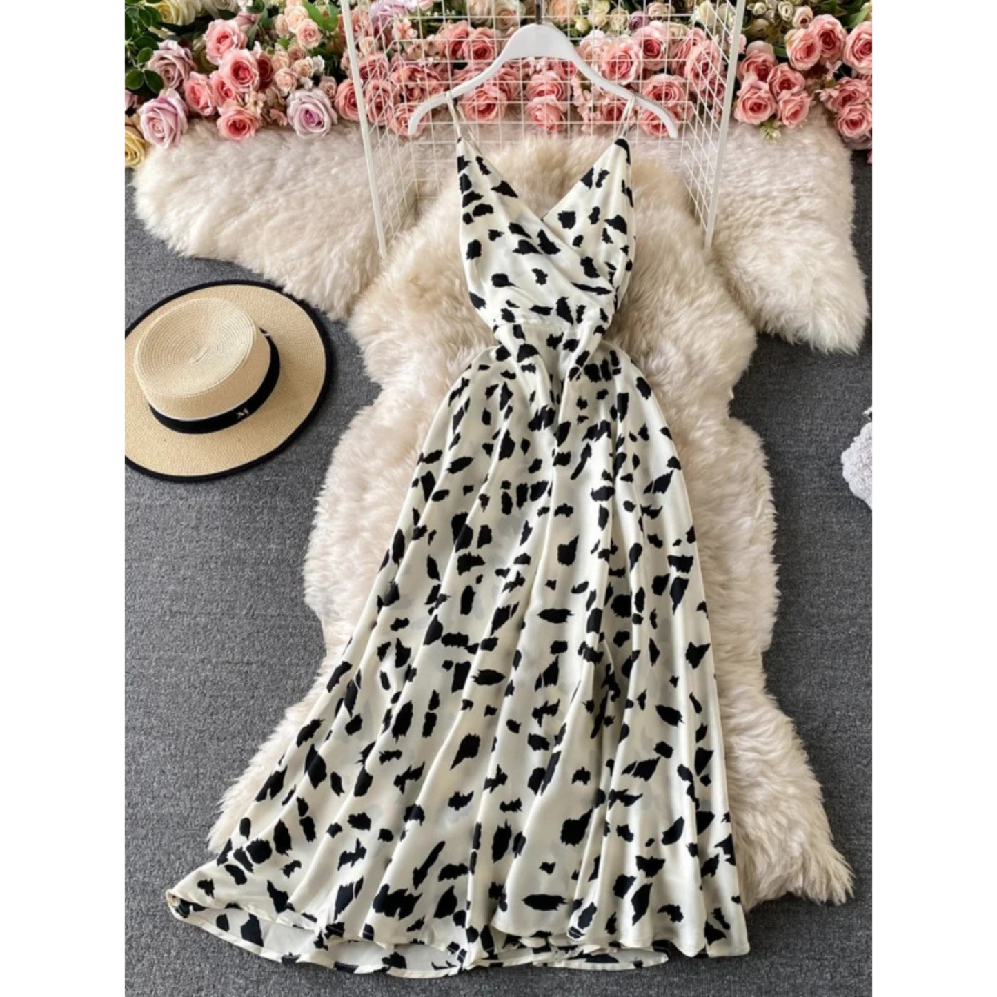 Merche ärmelloses Sommerkleid mit V-Ausschnitt