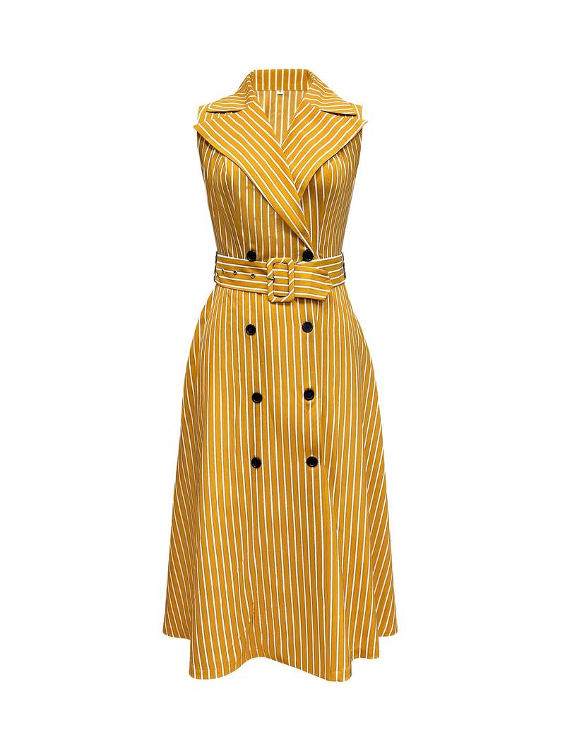– ärmelloses kleid mit streifendruck für frühling und sommer