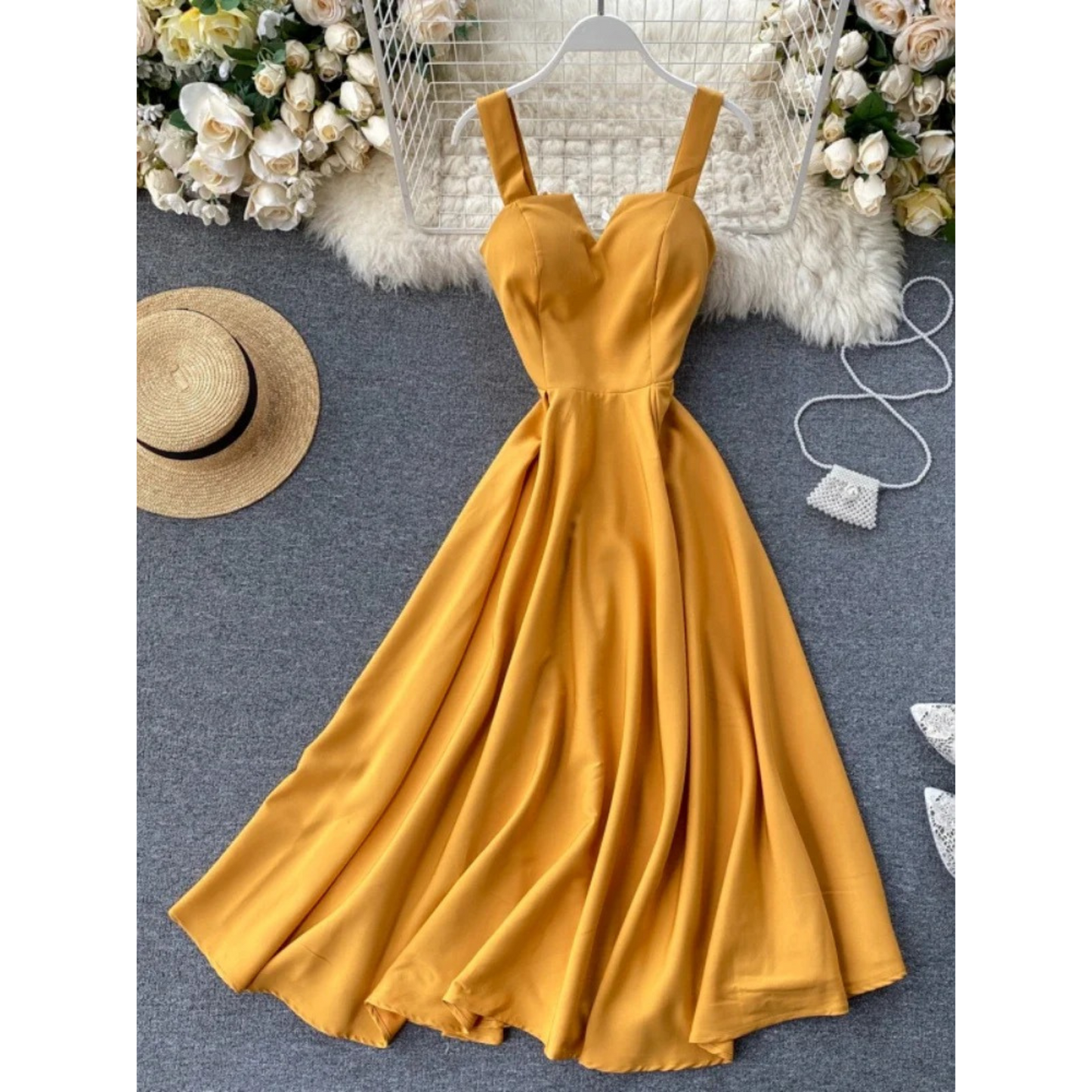 Merche ärmelloses Sommerkleid mit V-Ausschnitt