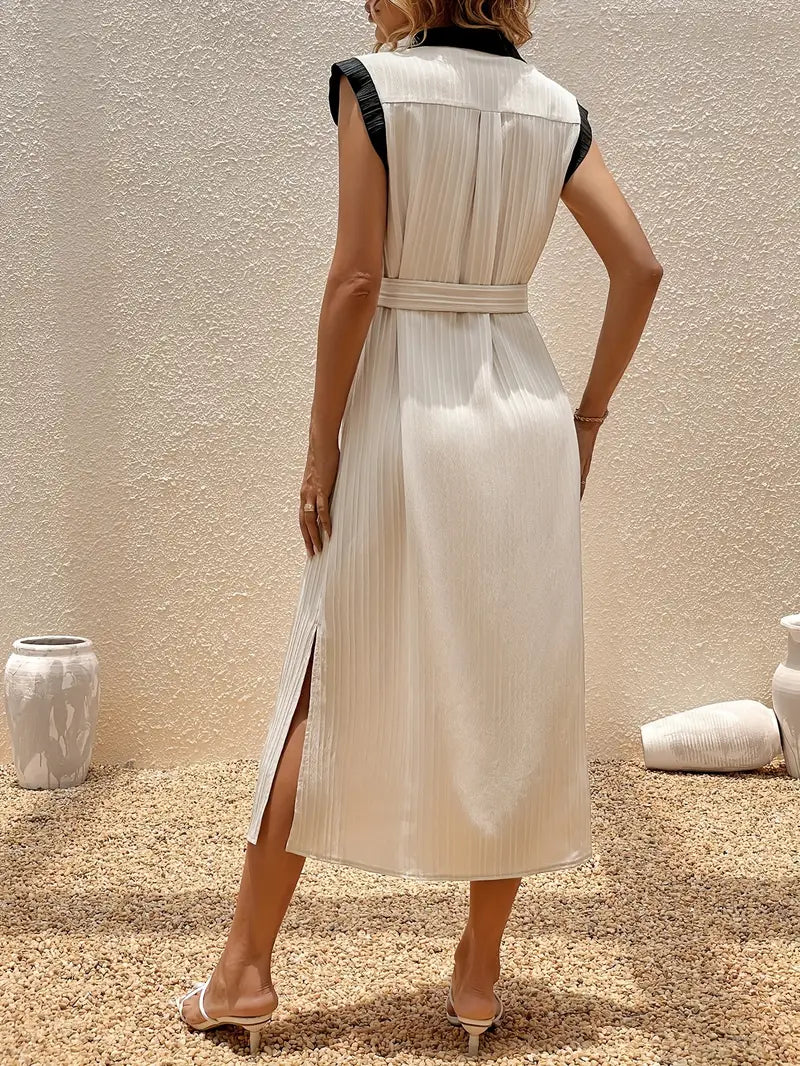Sommerkleid mit Taillengürtel und Brusttaschen | Vina