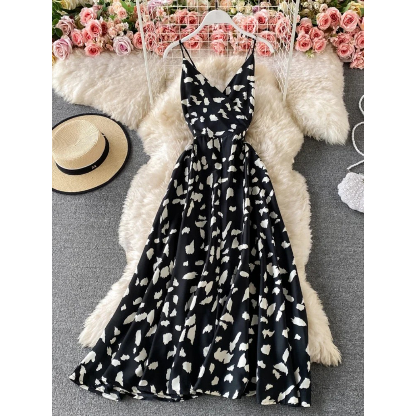 Merche ärmelloses Sommerkleid mit V-Ausschnitt