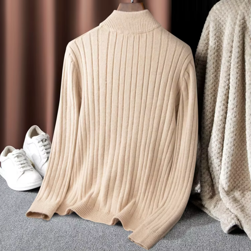 WW | Zopfstrick Pullover Mit Reißverschluss Herren Stilvoll & Bequem