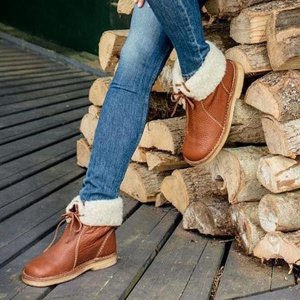 Damen wasserdichte Stiefel mit Wollfutter