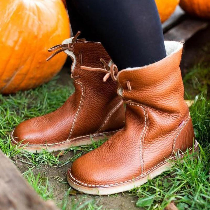 Damen wasserdichte Stiefel mit Wollfutter
