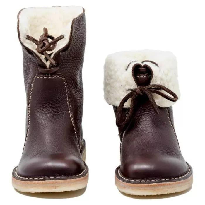Damen wasserdichte Stiefel mit Wollfutter
