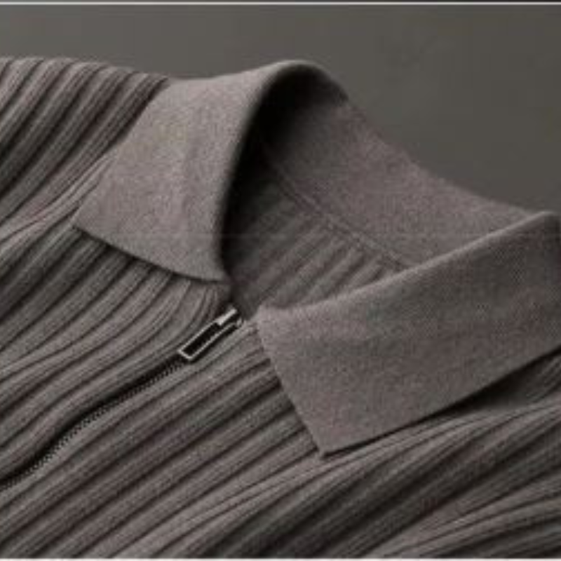 WW | Wollpullover Herren Eleganter Pullover Mit Zipper Kragen