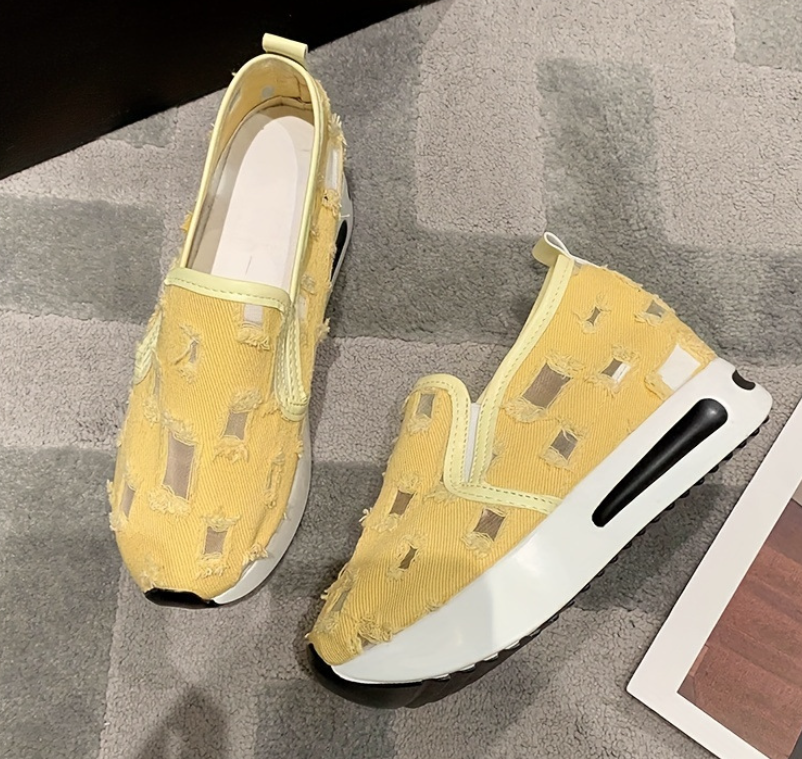 WW | Weiße Bestickte Bequeme Orthopädische Damen Sneakers