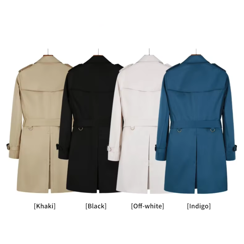WW | Wasserabweisende Mantel Jacke Herren Klassischer Trenchcoat Mit Gürtel