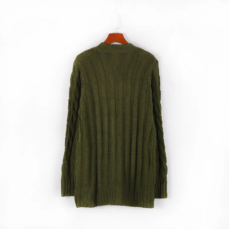 WW | Wollstrickjacke Damen Mit Zopfmuster Und Holzknöpfen, Lockere