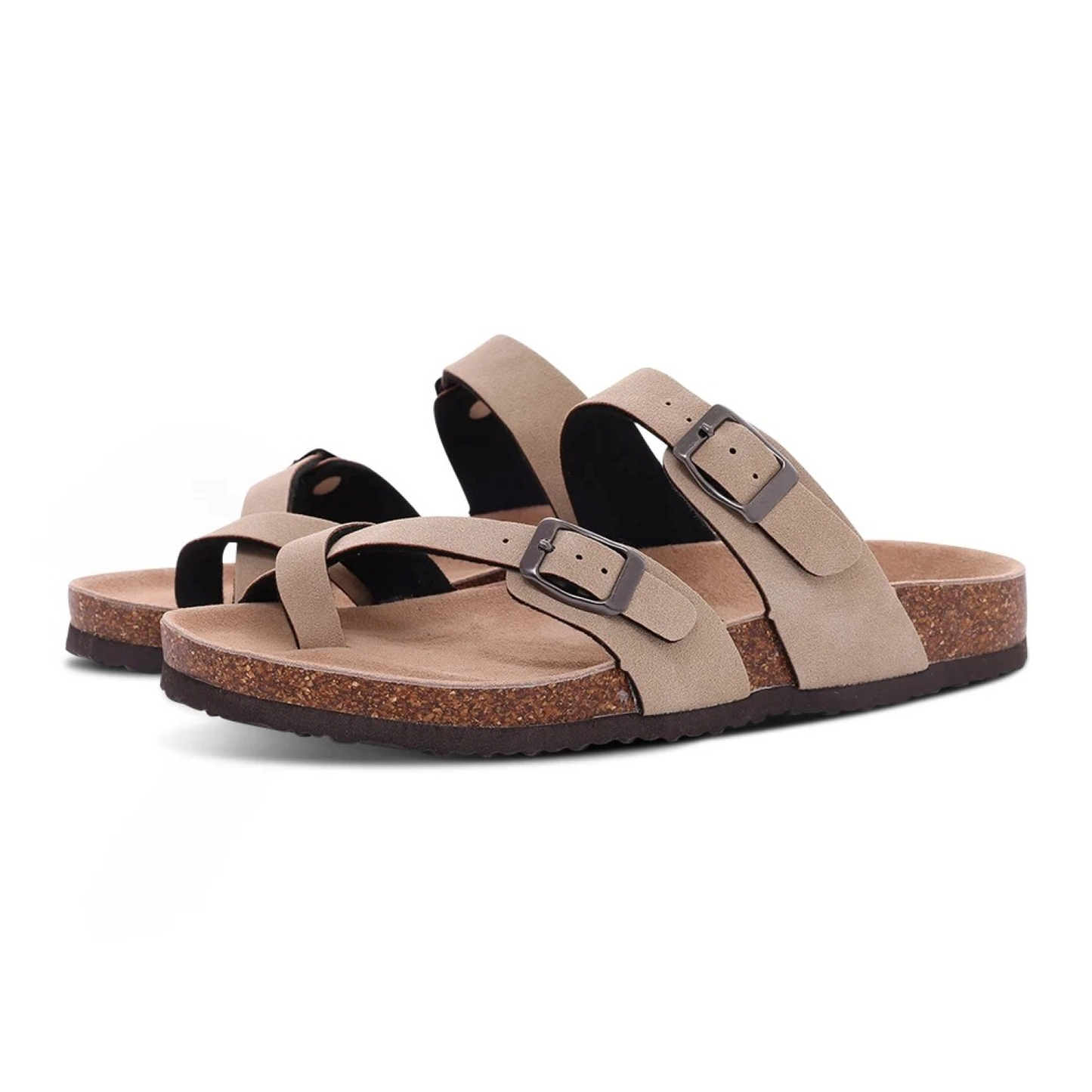 WW | Wildleder Damen Sandalen Mit Doppeltem Riemen