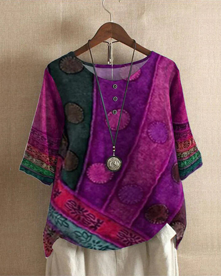 WW | Boho Bedrucktes Oberteil Für Damen Mit Stil