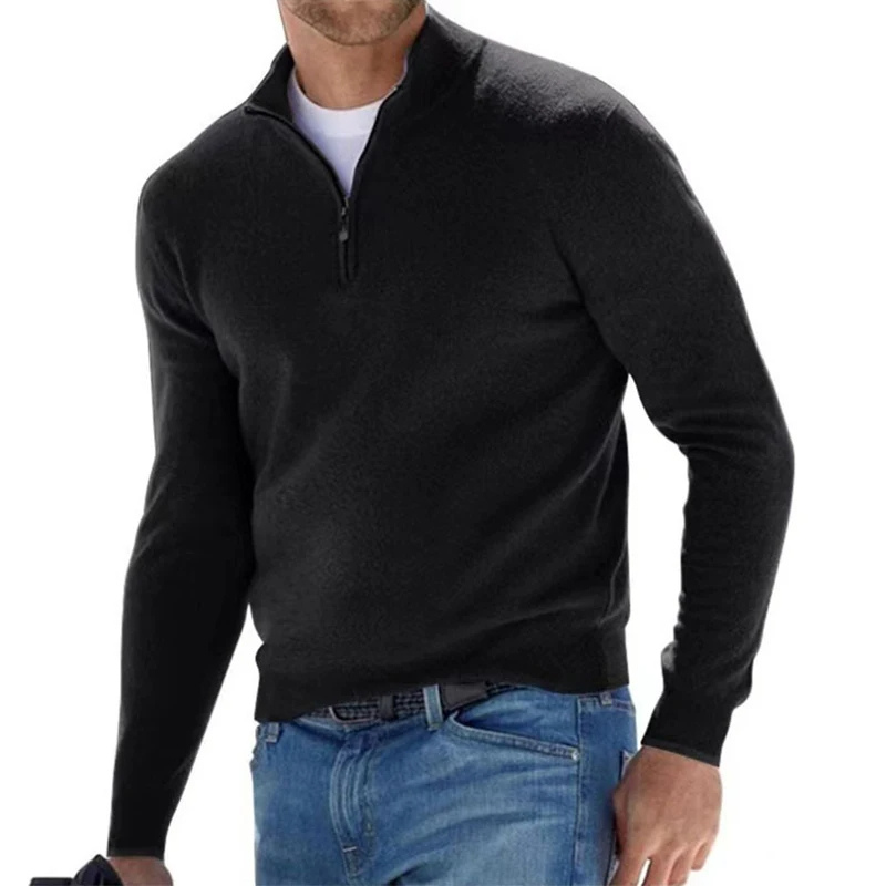 WW | Zeitloser Pullover Mit Reißverschluss Herren Weich & Bequem