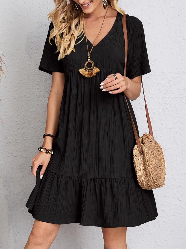 WW | Weites Kleid Mit V-ausschnitt