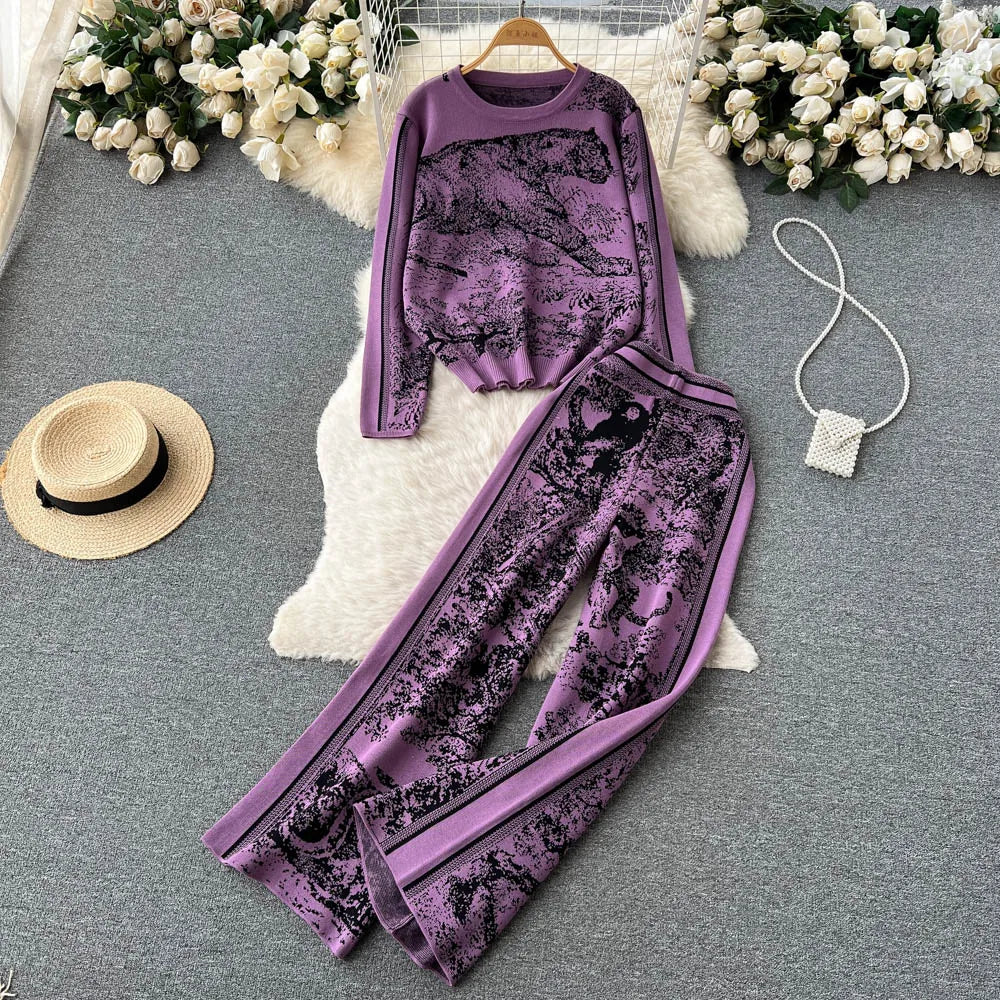 Merche Rundhalsausschnitt mit aufgedrucktem Design-Set