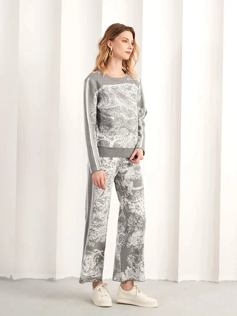 Merche Rundhalsausschnitt mit aufgedrucktem Design-Set