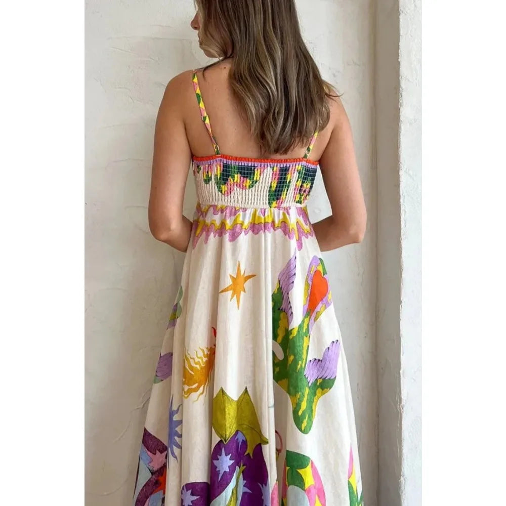 Charmantes Freizeitkleid mit Print und Schwingendem Rock