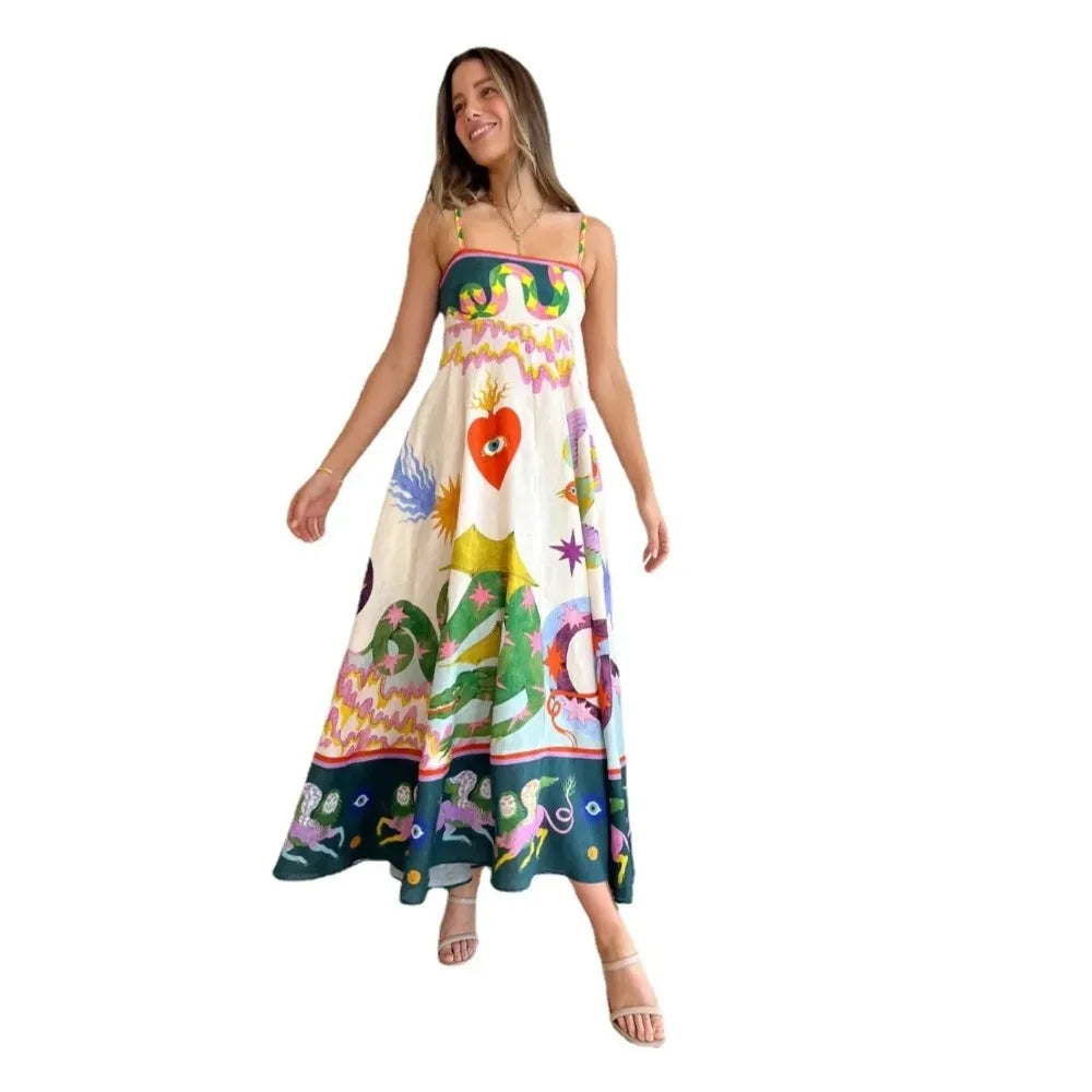 Charmantes Freizeitkleid mit Print und Schwingendem Rock