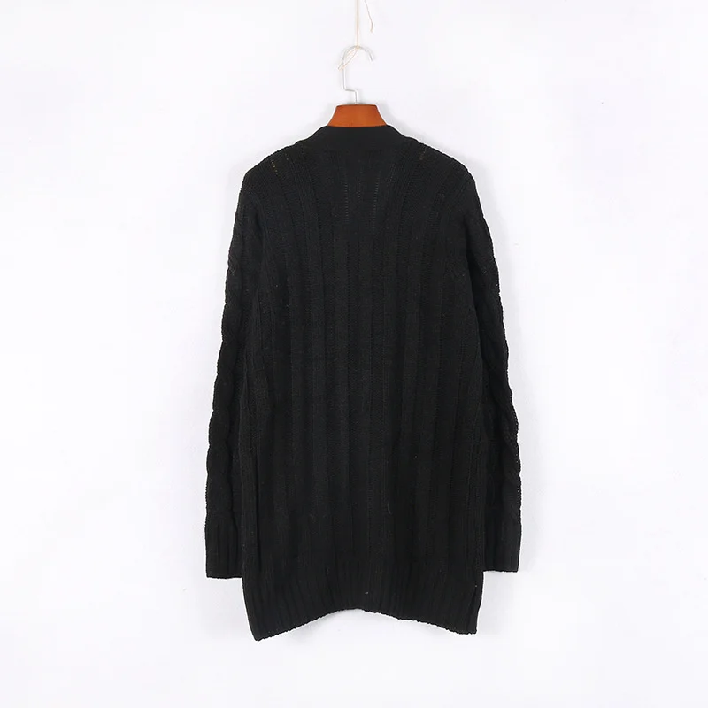 WW | Wollstrickjacke Damen Mit Zopfmuster Und Holzknöpfen, Lockere