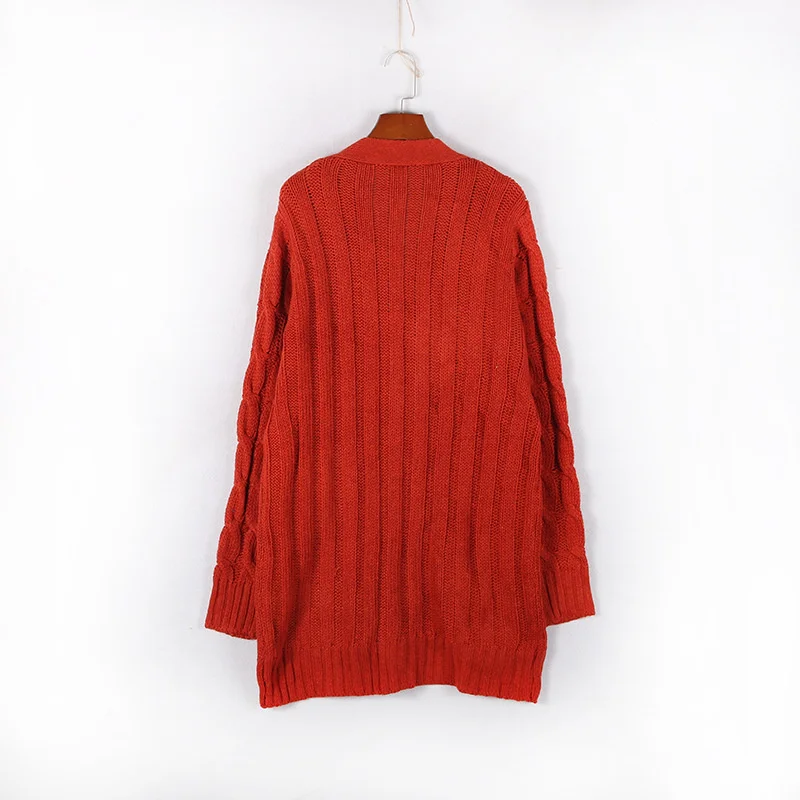 WW | Wollstrickjacke Damen Mit Zopfmuster Und Holzknöpfen, Lockere