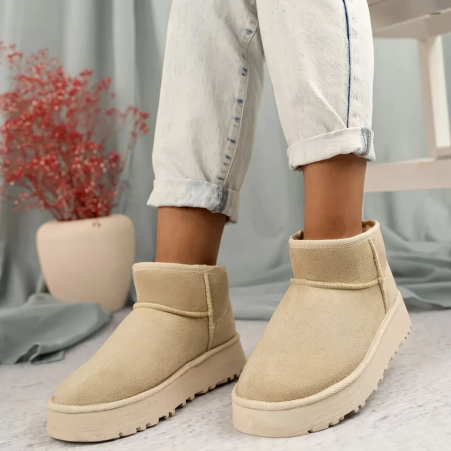 Merche - Stiefel - Schnee - Verdickter Fluff Chunky - Winter