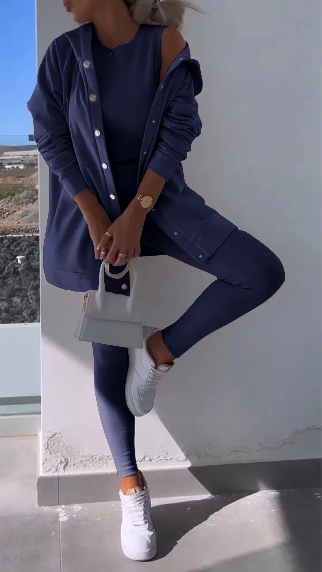 Merche Kapuzen-Sweatshirt-Set mit drei Teilen