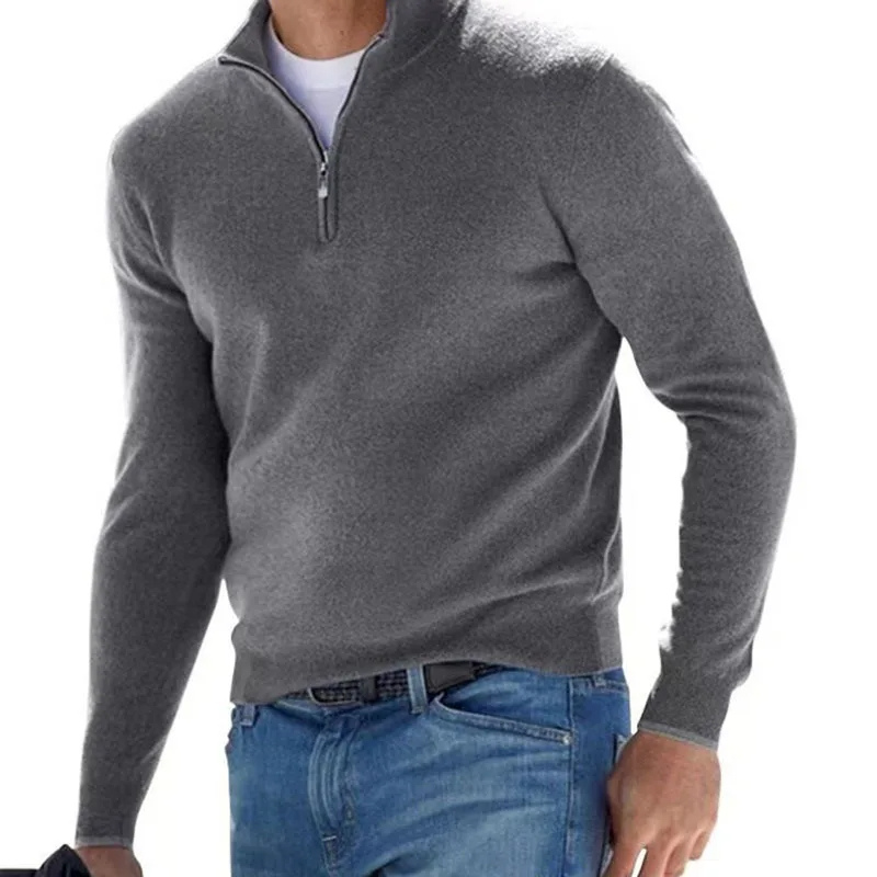 WW | Zeitloser Pullover Mit Reißverschluss Herren Weich & Bequem
