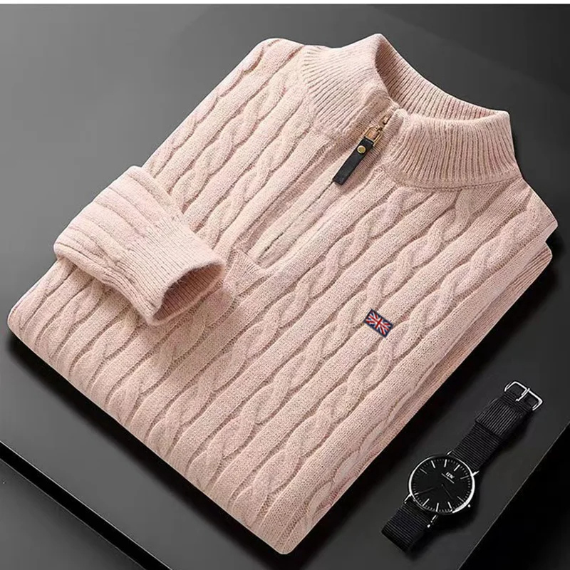 WW | Zopfstrick Pullover Mit Reißverschluss Herren Warm & Stilvoll