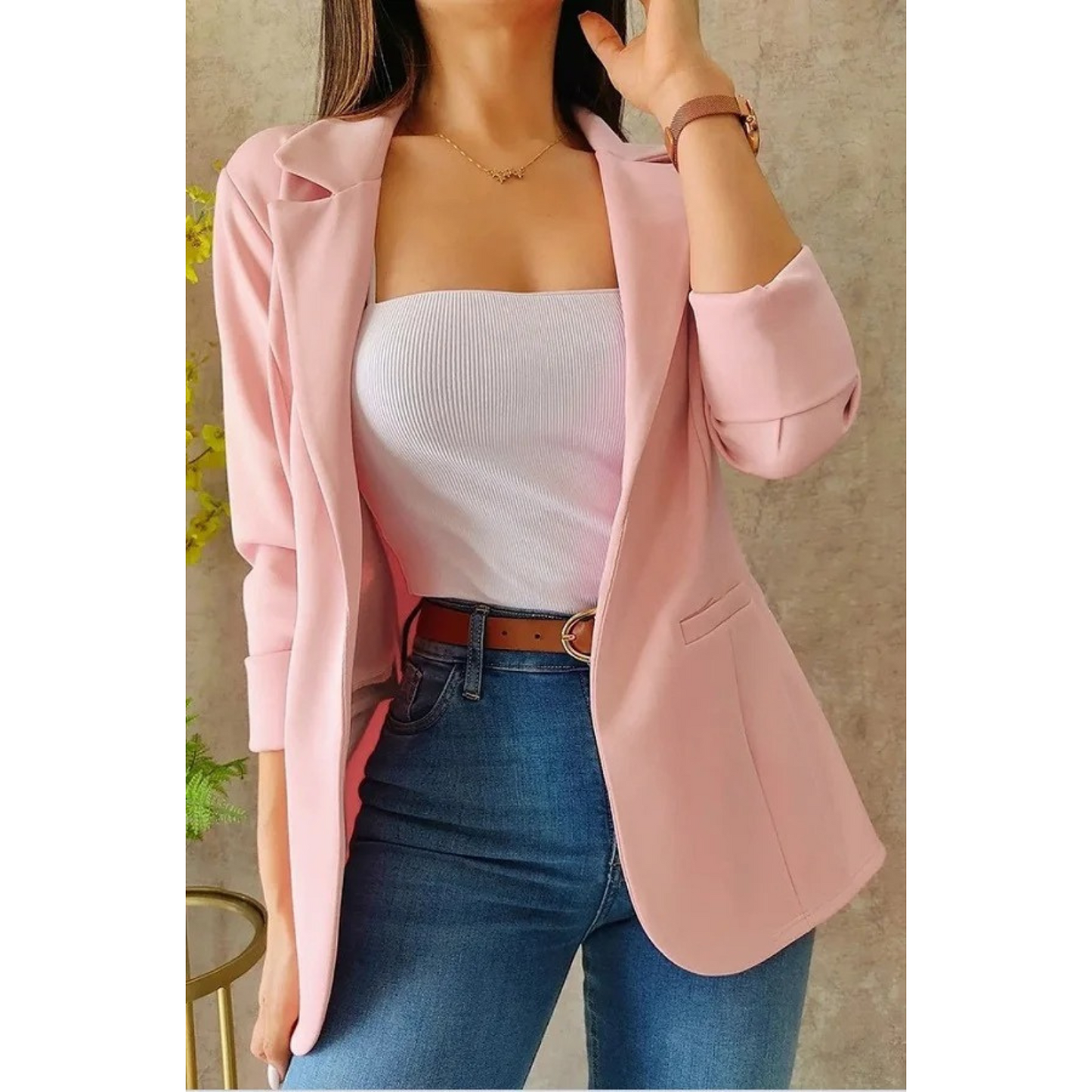 WW | Weinlese Damen Blazer Ohne Schnalle