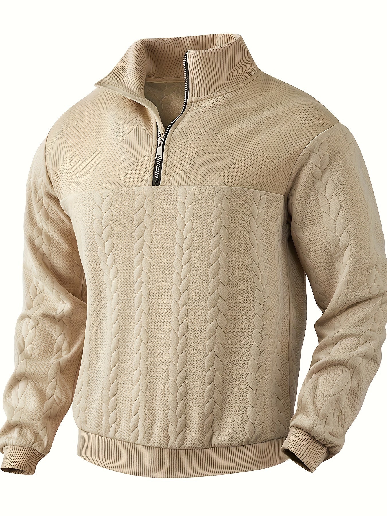 WW | Warmer Langärmeliger Halber Reißverschluss Strickpullover