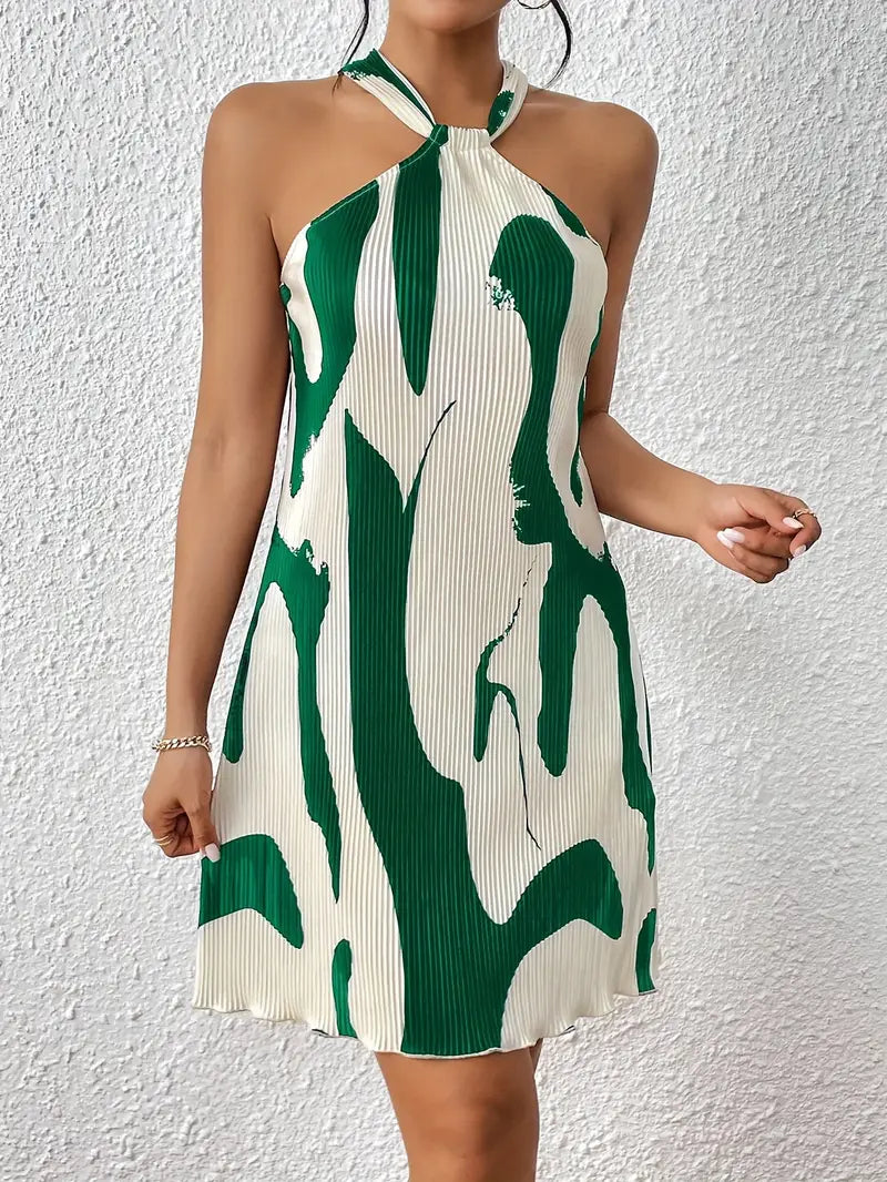 – ärmelloses kleid mit allover-print