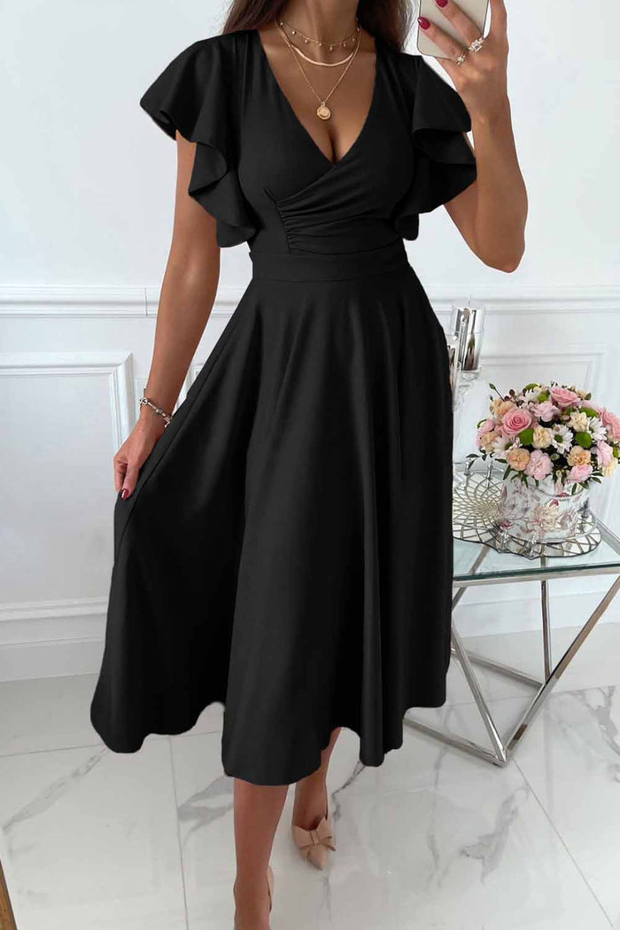 WW | Wickelkleid Mit Ärmeln Und Rüschen