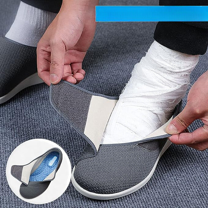 Mann trägt Grau Diabetikerschuhe