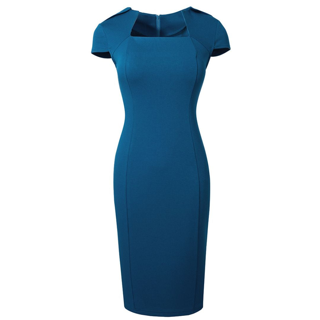 Bodycon-Kleid mit Eckigem Ausschnitt