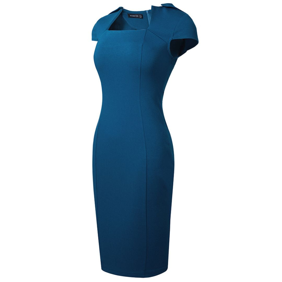 Bodycon-Kleid mit Eckigem Ausschnitt