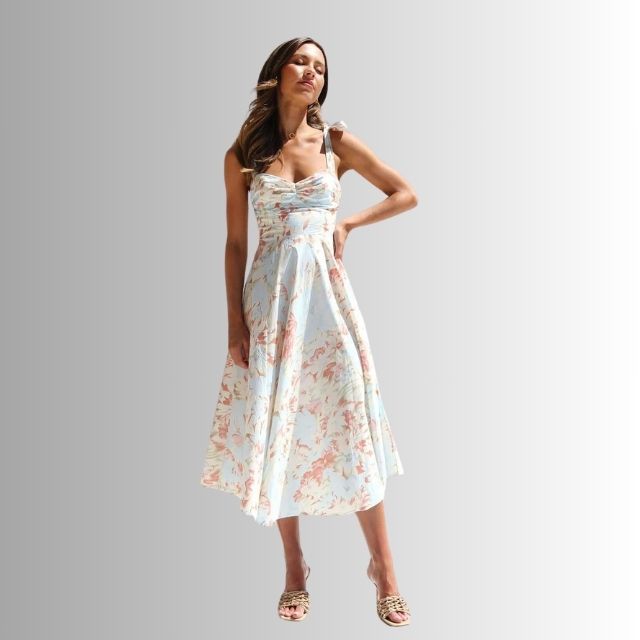 Blumen Sommerkleid mit Binde-Trägern