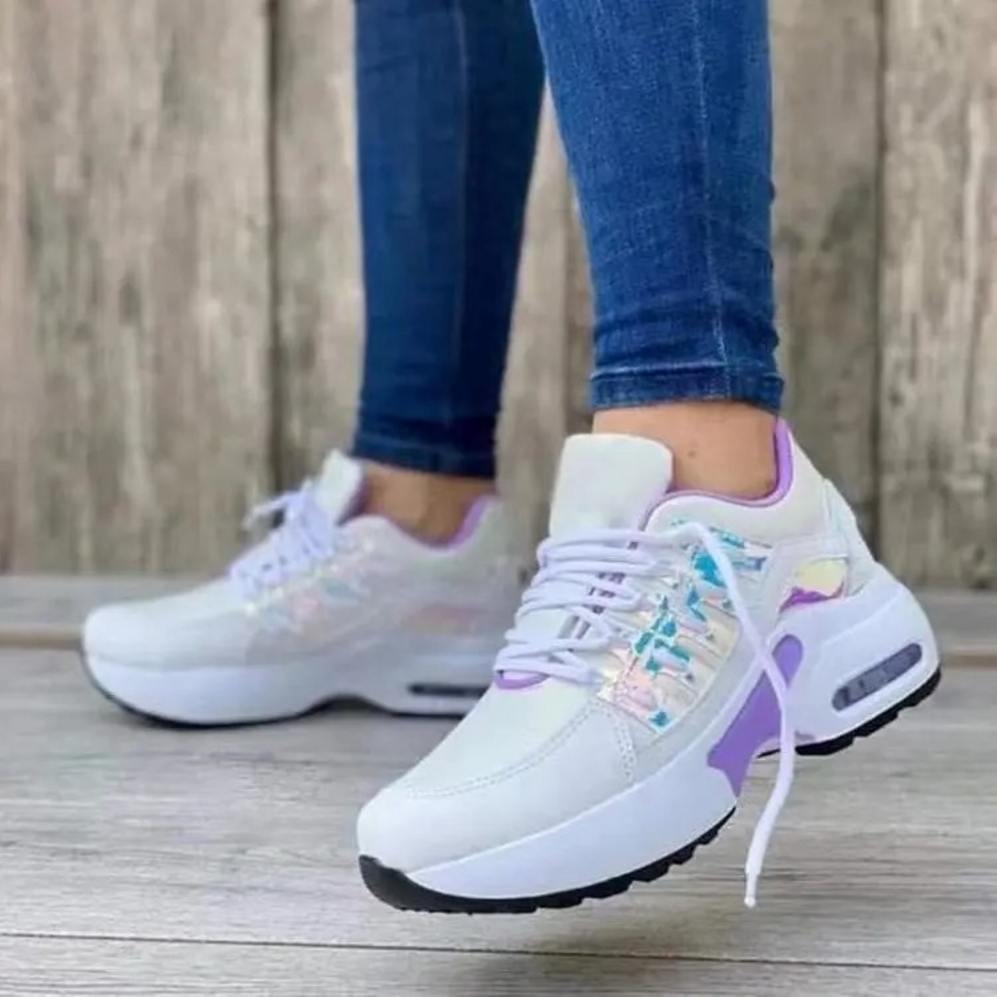 WW | Weiße Leder Schnürschuhe Bequeme Damenschuhe