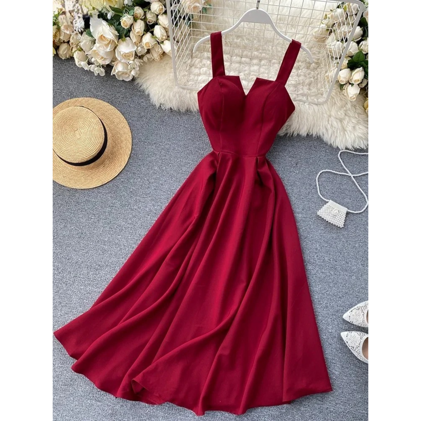 Merche ärmelloses Sommerkleid mit V-Ausschnitt