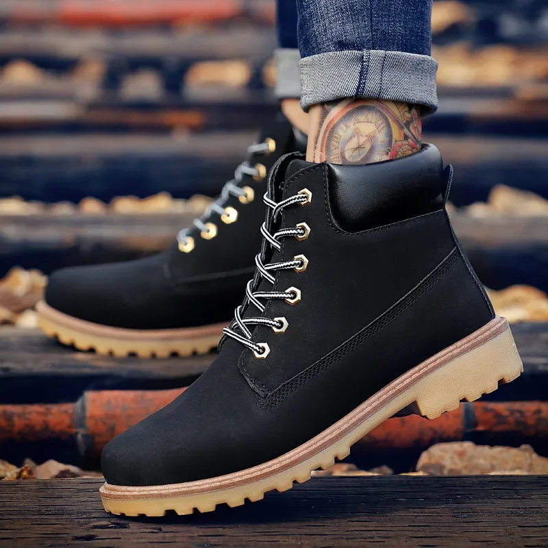 WW | Wasserdichte Herrenschuhe Stiefel Mit Robuster Profilsohle