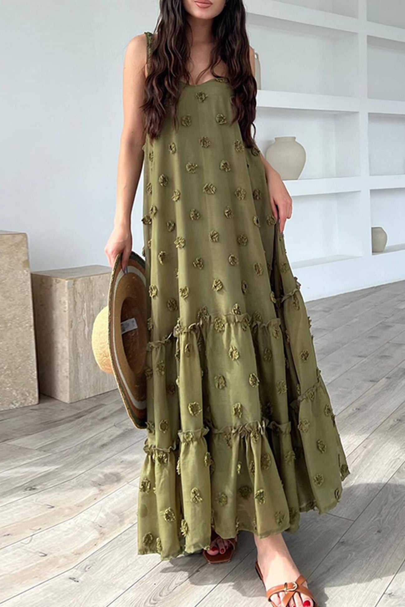 Blumenkleid mit breitem Saum