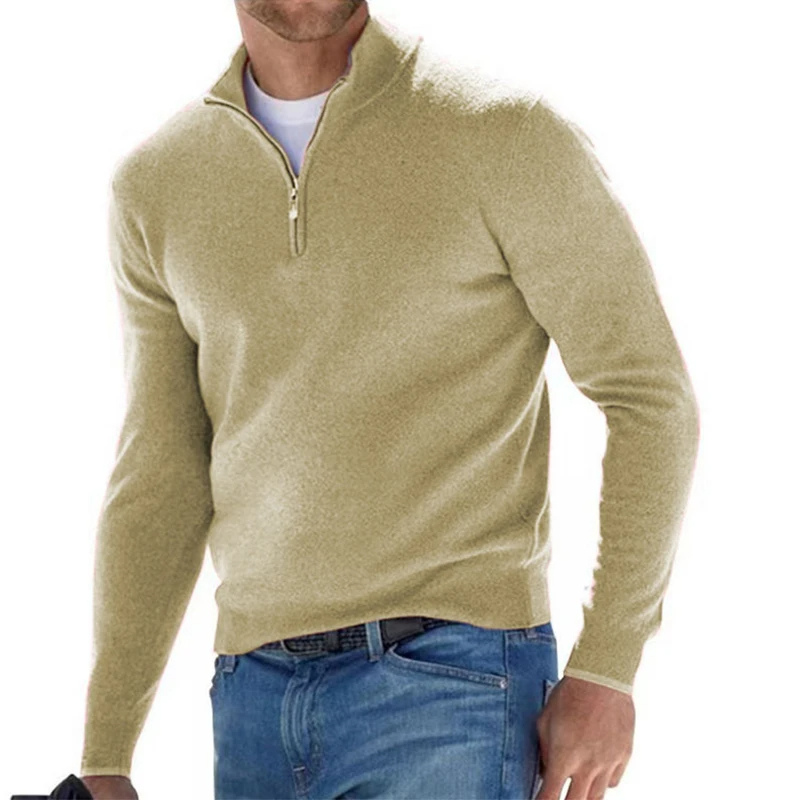WW | Zeitloser Pullover Mit Reißverschluss Herren Weich & Bequem