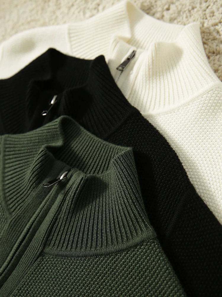 WW | Wollstrickjacke Damen Mit Reißverschluss Und Stehkragen, Schlichtes Design